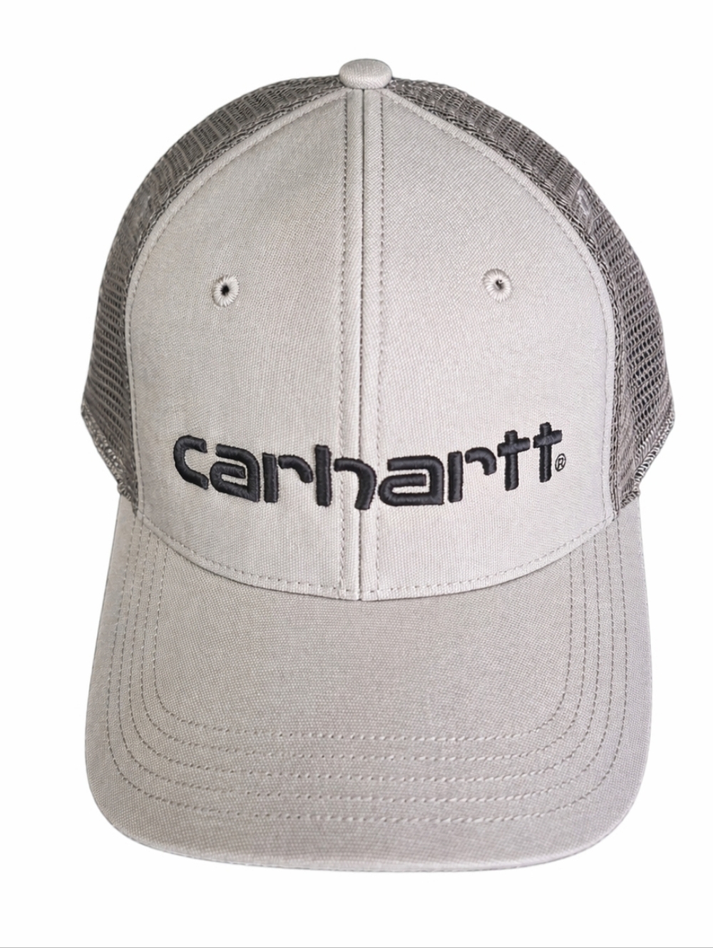 New Carhartt Light Gray Logo Mesh Trucker Cap Snap Back